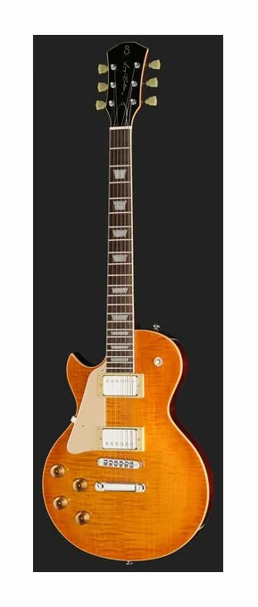 Larry Carlton L5 Amber Burst LH, linie korpusu z góry