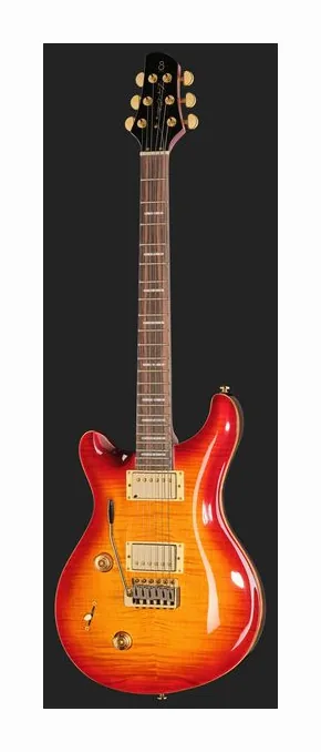 Larry Carlton Q7 Tobacco Sunburst LH, korpus i lakier z bliska