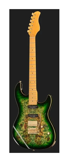 Larry Carlton S10 HSS Transparent Green LH z bliska od przodu