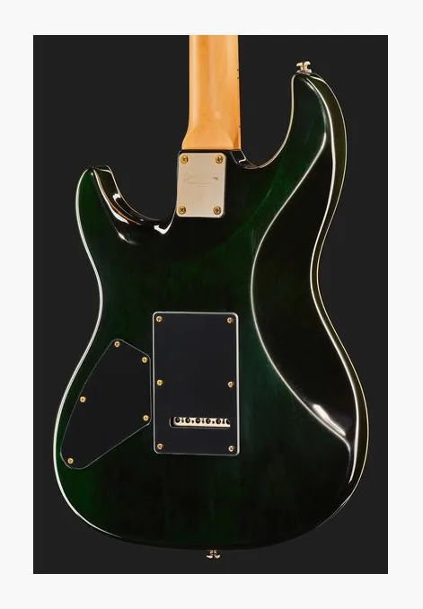 Larry Carlton S10 HSS Transparent Green, linie korpusu z góry