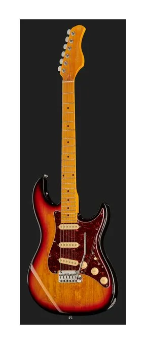 Larry Carlton S5 3-Tone Sunburst, linie korpusu z góry