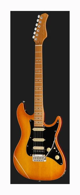 Larry Carlton S7 Ash Top Amber Burst, linie korpusu z góry