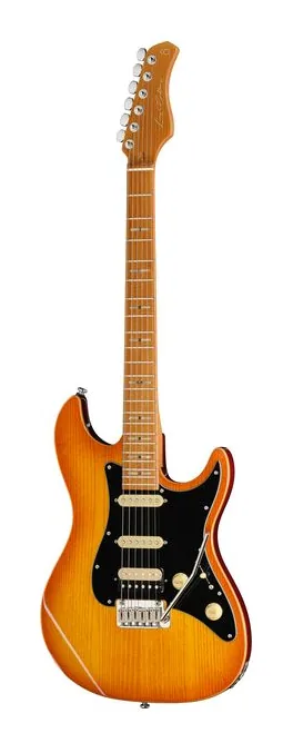 Larry Carlton S7 Ash Top Amber Burst widziana od przodu