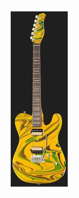 Larry Carlton T7 SW Yellow Swirl, przetworniki i gałki regulacji
