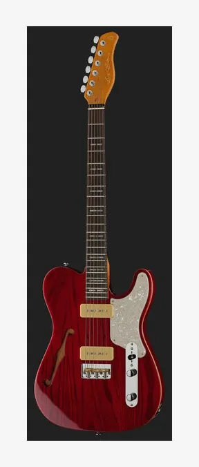Larry Carlton T7TM See Through Red, gryf i podstrunnica z boku