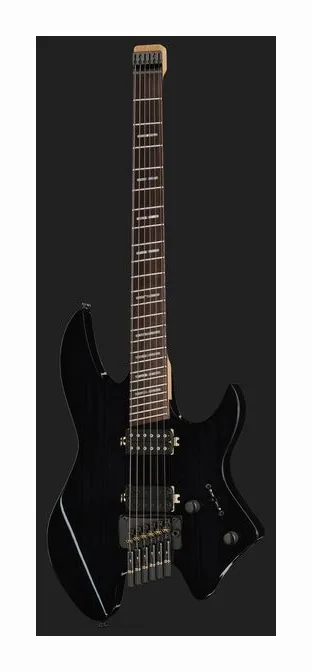 Larry Carlton X6 Headless 6 Black Satin ujęta od przodu na neutralnym tle