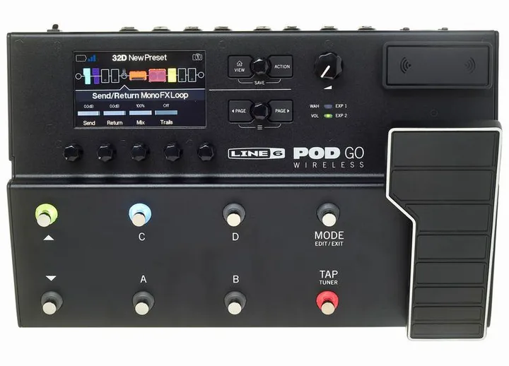 Line6 Pod GO Wireless, wejścia i wyjścia z boku