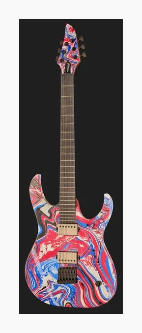 Mayones Guitars Duvell Elite 6 Custom Swirl, przetworniki i gałki regulacji