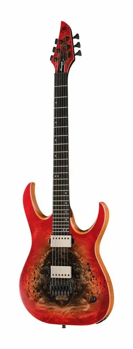 Mayones Guitars Duvell Elite 6 Supernova Red widziana od przodu
