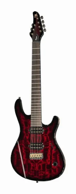 Mayones Guitars Regius 7 TDRG ujęta od przodu na neutralnym tle