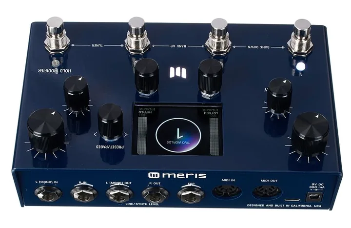 Meris Mercury X Reverb Pedal, złącza z tyłu urządzenia