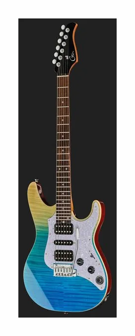 Mooer GTRS Soloist 810 Brown Burst widziana od przodu