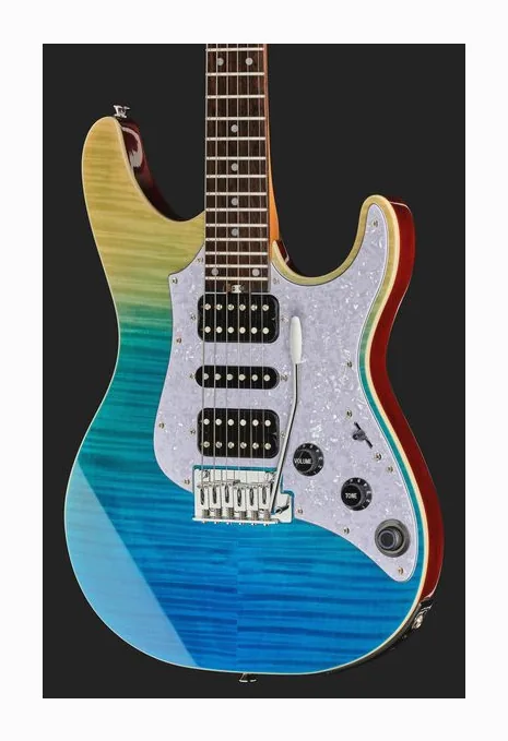 Mooer GTRS Soloist 810 Blue Burst, przełącznik przetworników i gniazdo wyjściowe