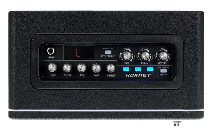 Mooer Hornet Modeling/BT Combo BLK, panel sterowania z bliska