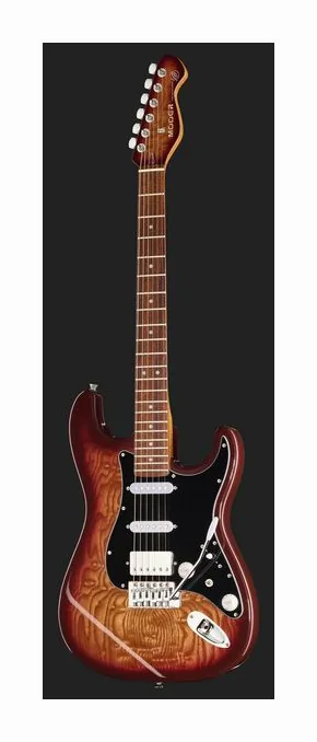 Mooer MSC20 Pro Guitar Amber Brown, profil boczny korpusu