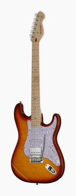 Mooer MSC30 Pro Guitar Rose Purple ujęta od przodu na neutralnym tle