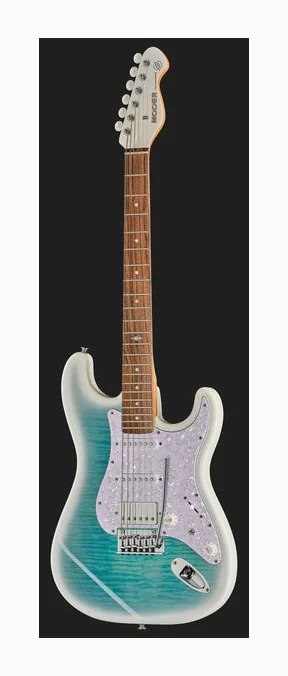 Mooer MSC41 Pro Guitar Dreamy Blue, główka z kluczami i logo