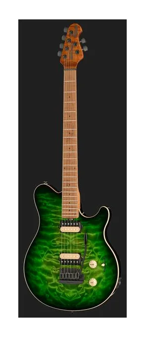 Music Man Axis Super Sport Macha Quilt, przełącznik przetworników i gniazdo wyjściowe