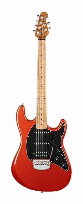 Music Man Cutlass HSS Blood Orange ujęta od przodu na neutralnym tle