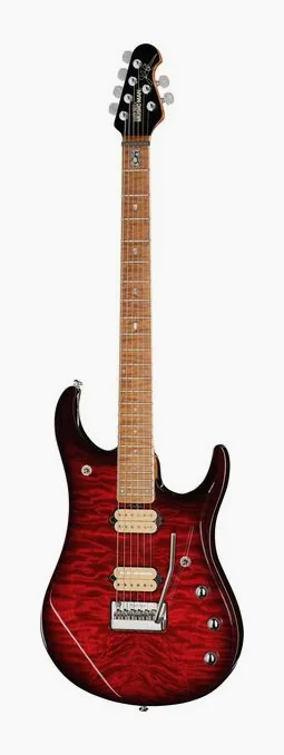 Music Man JP15 Baritone BFR Cherry CS ujęta od przodu na neutralnym tle
