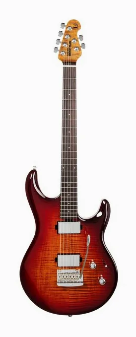 Music Man Luke IV HH Afterburn ujęta od przodu na neutralnym tle