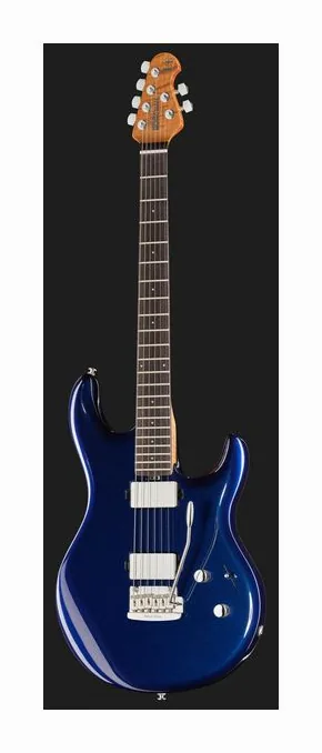 Music Man Luke IV HH Butane Blue, korpus i lakier z bliska