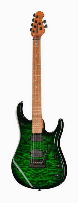 Music Man Petrucci JP15 Green Tiger QT z bliska od przodu