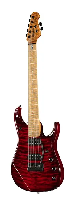 Music Man Petrucci JP15 7 Red Tide Quilt sfotografowana frontalnie