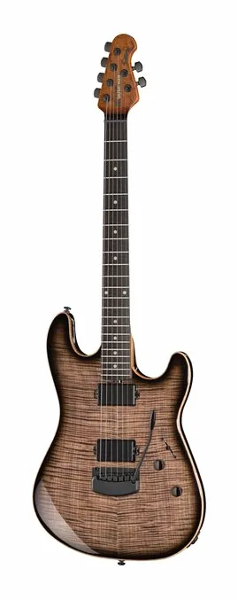 Music Man Sabre HT Blackout ujęta od przodu na neutralnym tle