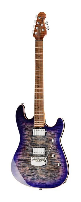 Music Man Sabre Blurple ujęta od przodu na neutralnym tle