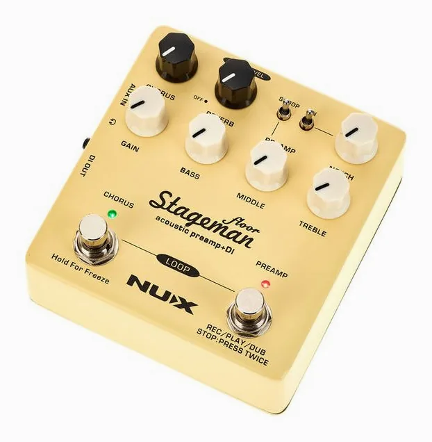 Nux Stageman Floor Preamp, wejścia i wyjścia z boku