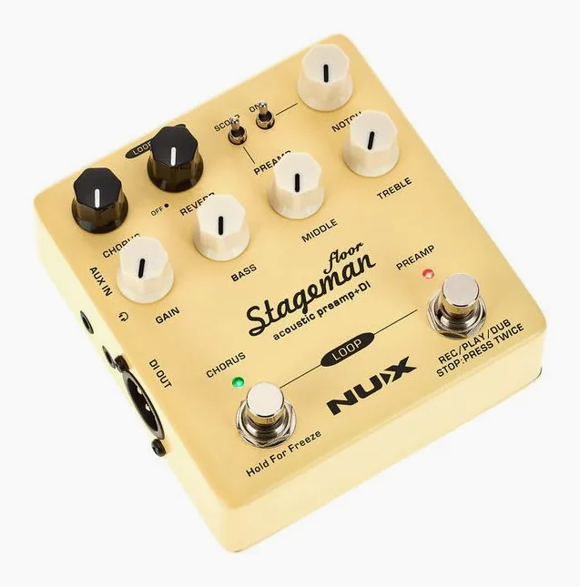 Nux Stageman Floor Preamp, gałki widziane z góry