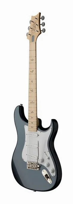 PRS JM Silver Sky Maple VB, główka z kluczami i logo