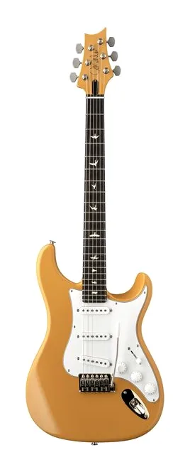 PRS JM Silver Sky Defender LTD SY ujęta od przodu na neutralnym tle