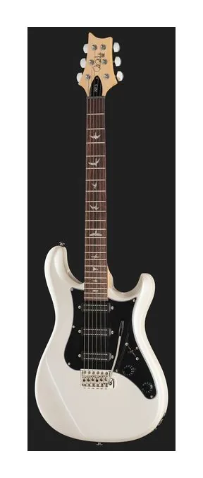 PRS SE NF3 Pearl White RW, główka z kluczami i logo