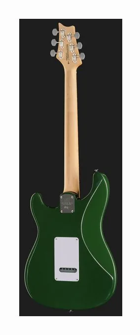 PRS SE Silver Sky Laurel Green, główka z kluczami i logo