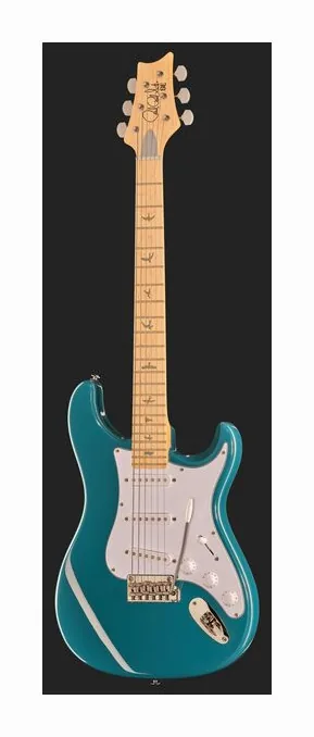 PRS SE Silver Sky Nylon Blue, główka z kluczami i logo