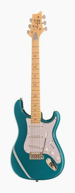 PRS SE Silver Sky Nylon Blue ujęta od przodu na neutralnym tle