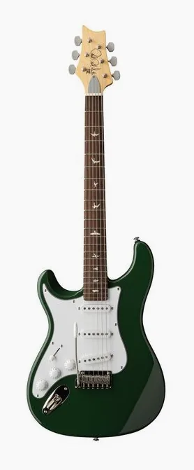 PRS SE Silver Sky Laurel Green LH z bliska od przodu