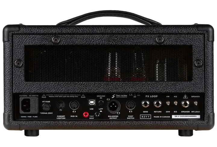 Revv D20 Amp Head BK MK2, widok z góry na head