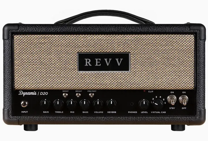 Revv D20 Amp Head BK MK2 sfotografowana frontalnie