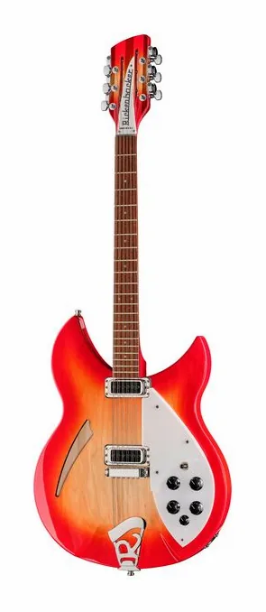 Rickenbacker 330/12 FG ujęta od przodu na neutralnym tle