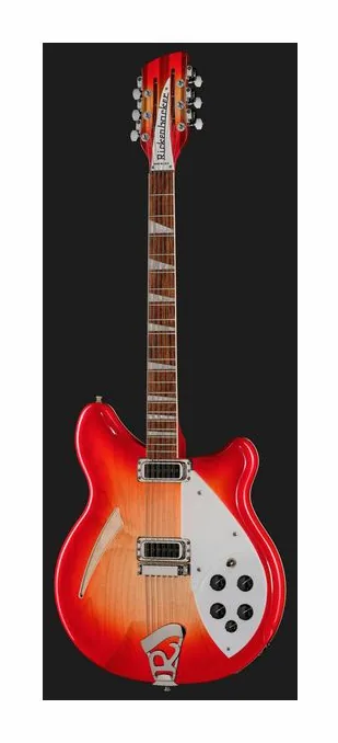 Rickenbacker 360/12 JG ujęta od przodu na neutralnym tle