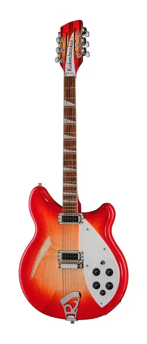 Rickenbacker 360/12 FG ujęta od przodu na neutralnym tle