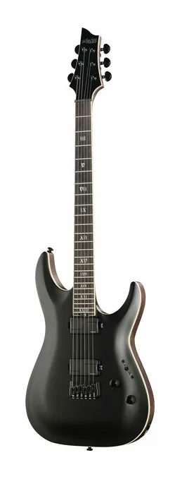Schecter C-1 SLS Evil Twin Satin Black widziana od przodu