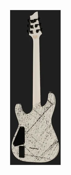 Schecter C-1 Ink Bomb, główka z kluczami i logo