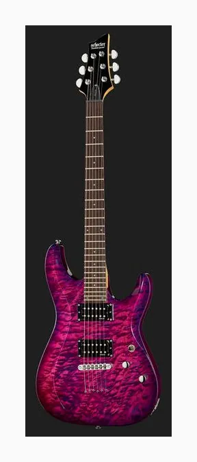 Schecter C-6 Plus EM, główka z kluczami i logo