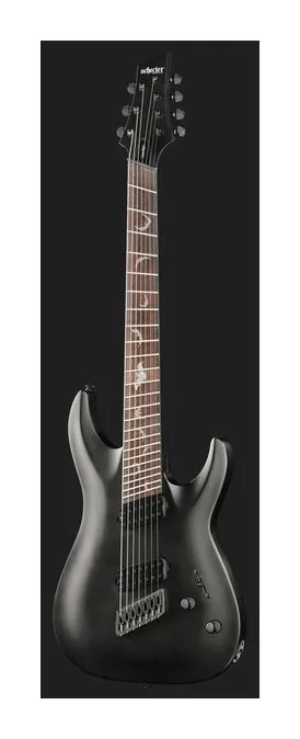 Schecter Damien 7 Multiscale SB, korpus i lakier z bliska