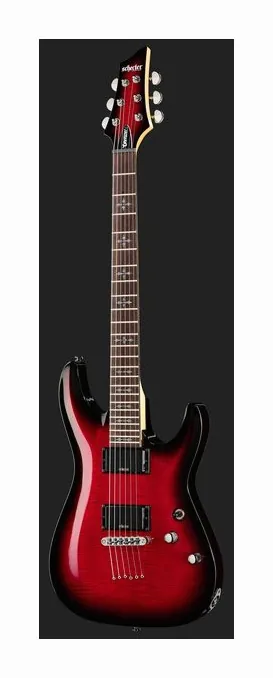 Schecter Demon-6 Crimson Red Burst, tył korpusu