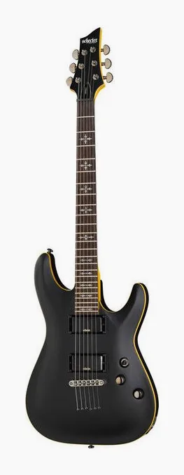 Schecter Demon-6 Satin Black z bliska od przodu